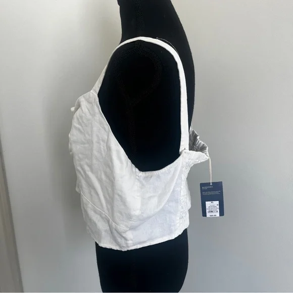 Universal Thread White Linen Blend Tie Front Crop Top Size XL NWT - Picture 3 of 7